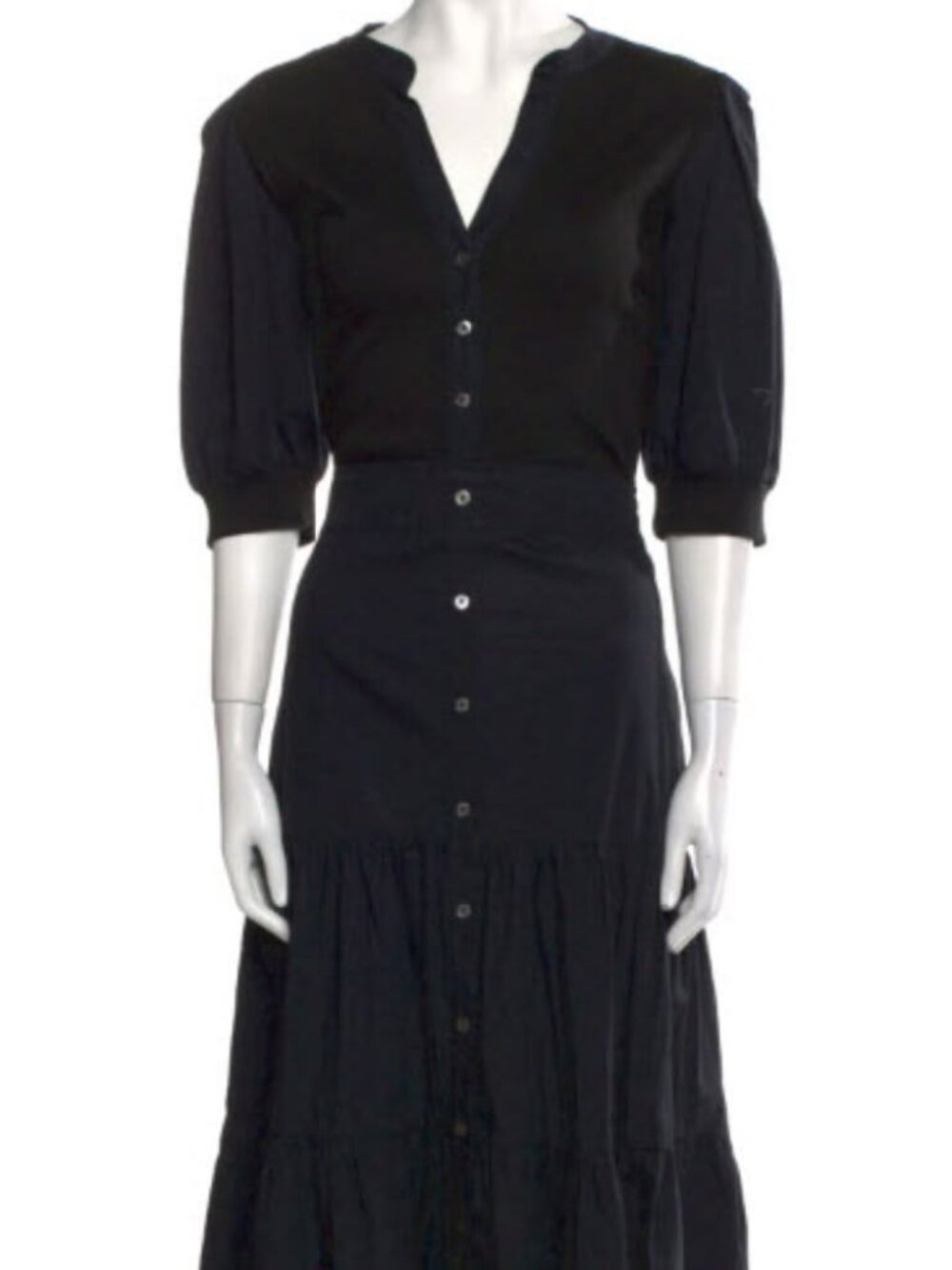 Veronica Beard Davenport Tiered Midi Dress Sz XL in Black - Picture 2 of 6